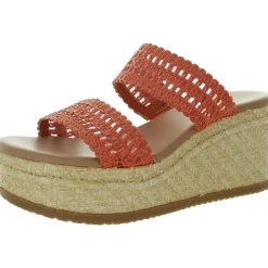 Sophie Faux Leather Open Toe Wedge Sandals