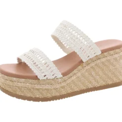 Sophie Faux Leather Open Toe Wedge Sandals