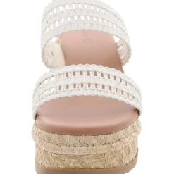 Sophie Faux Leather Open Toe Wedge Sandals