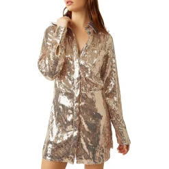 Sophie Sequined Mini Shirtdress