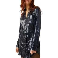 Sophie Sequined Mini Shirtdress