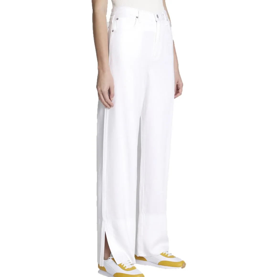 Split Hem Denim Wide Leg Jeans