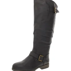 Spokane Faux Leather Wide Calf Knee-High Boots