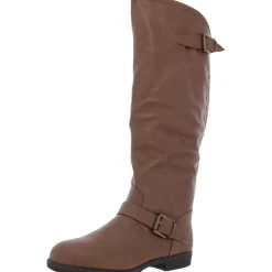 Spokane Faux Leather Wide Calf Knee-High Boots