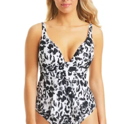 Spot Garden Hankey Tie Back Printed Tankini Swim Top