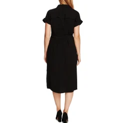 Spring Safari Rumpled Twill Pocket Shirtdress