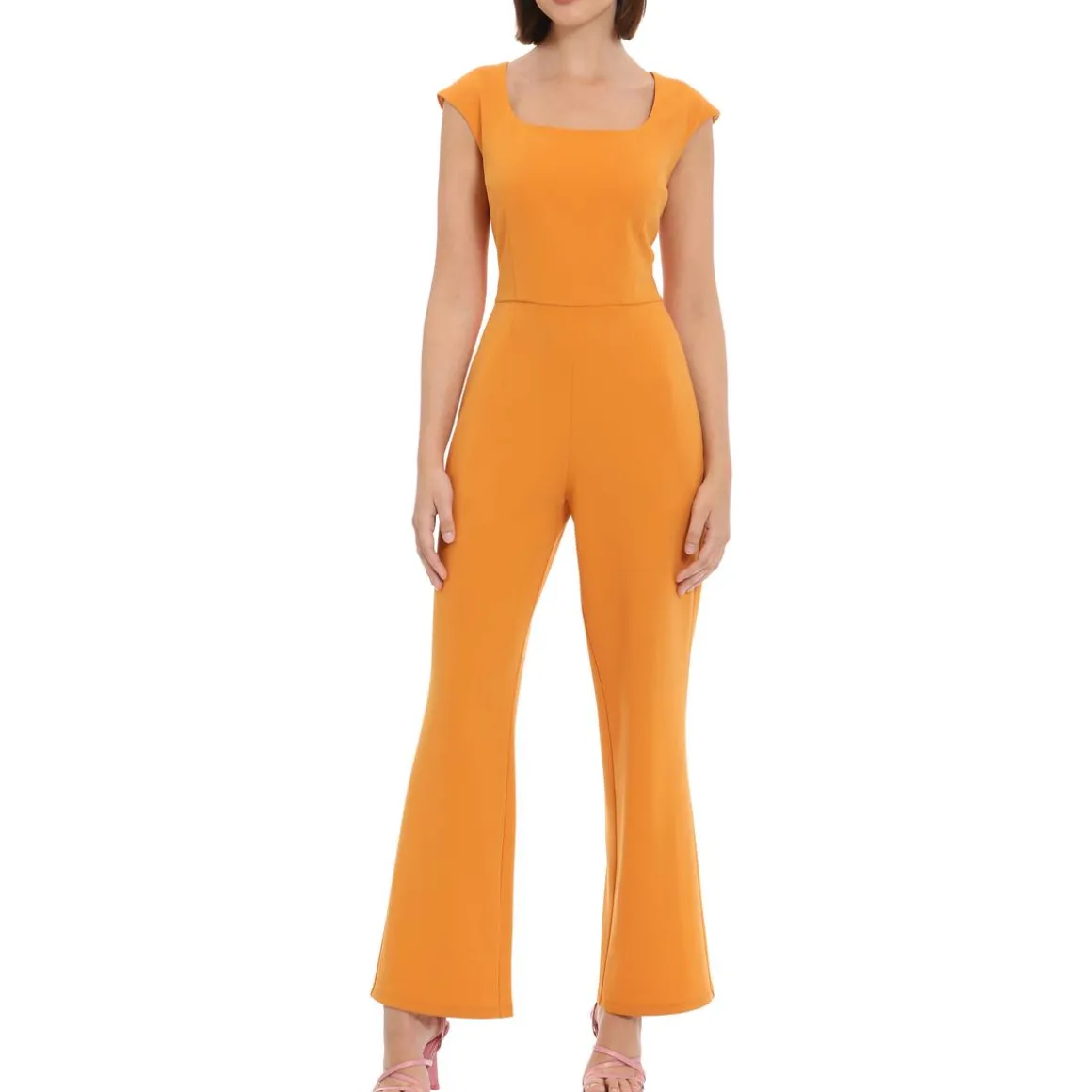 Square Neck Flare Leg Jumpsuit