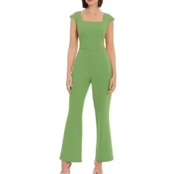 Square Neck Flare Leg Jumpsuit