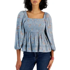 Square neck Long Sleeve Pullover Top