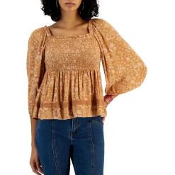 Square neck Long Sleeve Pullover Top