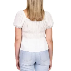 Square Neckline Smocked Waist Peplum Top