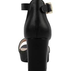 Strappy Faux Leather Block Heels