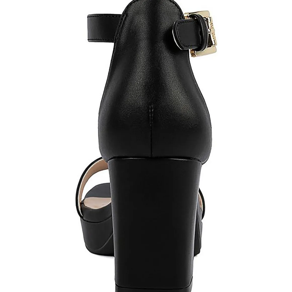 Strappy Faux Leather Block Heels