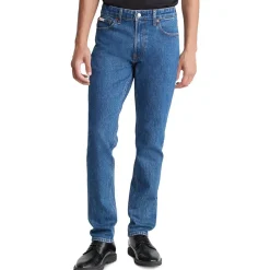 Stretch Denim Straight Leg Jeans
