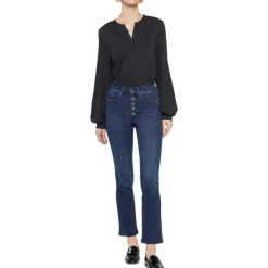 Stretch Denim Straight Leg Jeans