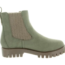 Stretch Faux Leather Ankle Boots