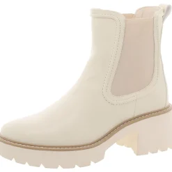 Stretch Faux Leather Chelsea Boots