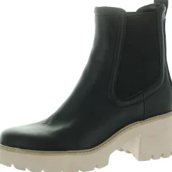 Stretch Leather Chelsea Boots