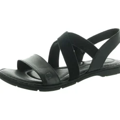 Stretch Leather Flatform Sandals