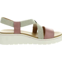 Stretch Leather Platform Sandals