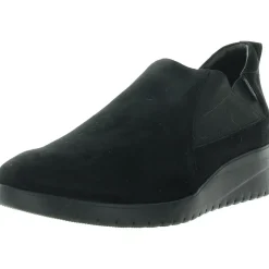 Stretch Leather Wedge Boots