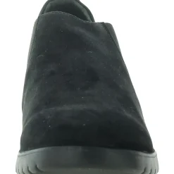 Stretch Leather Wedge Boots