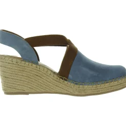 Stretch Leather Wedge Sandals