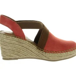 Stretch Leather Wedge Sandals