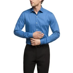 Stretch Solid Button-Down Shirt