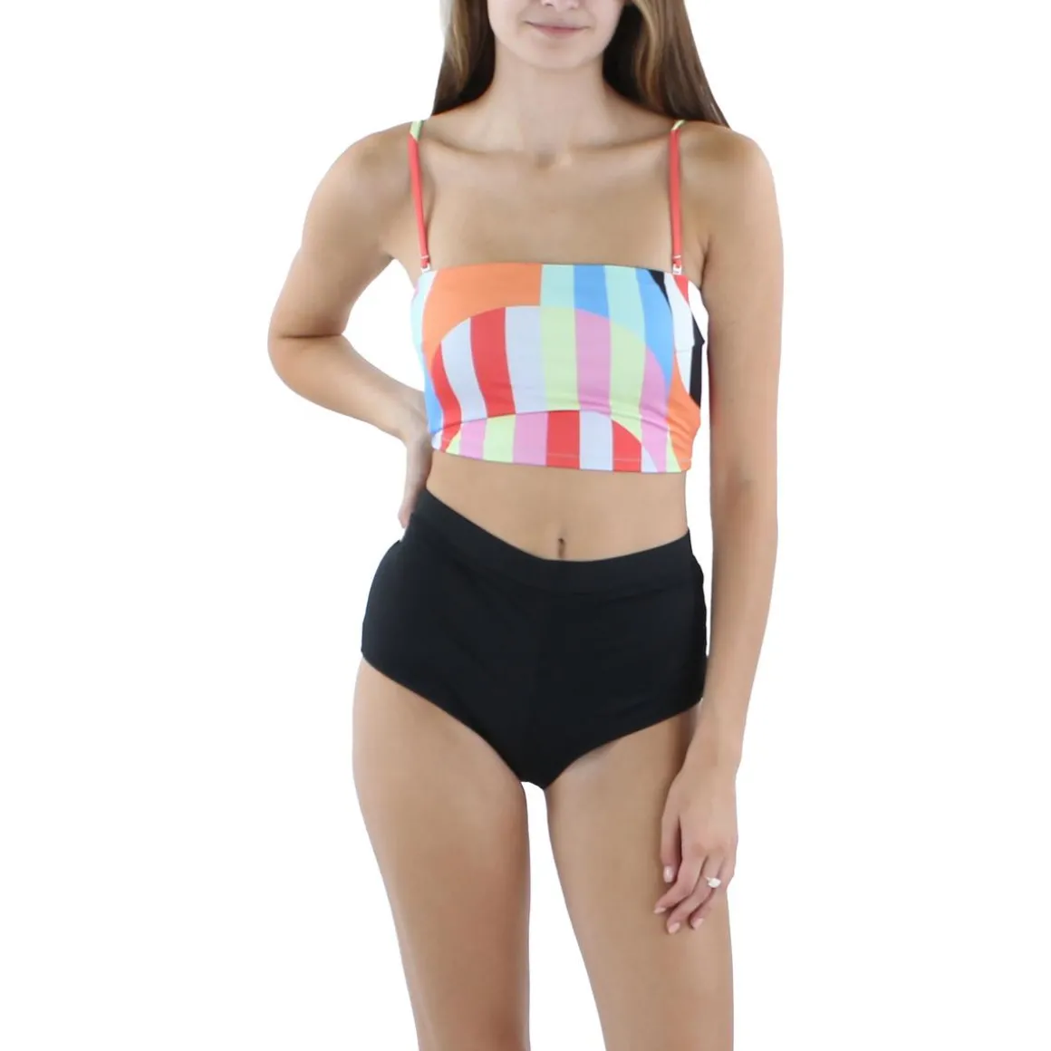 Striped Bandeau Bikini Swim top