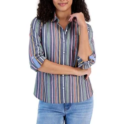 Striped Button-Down Button-Down Top