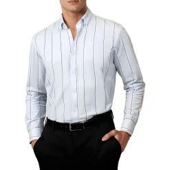 Striped Cotton Button-Down Shirt