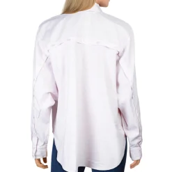 Striped Cotton Button-Down Top