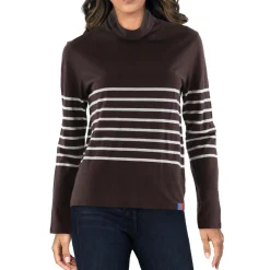 Striped Cotton Turtleneck Top