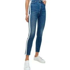 Striped Denim Skinny Jeans