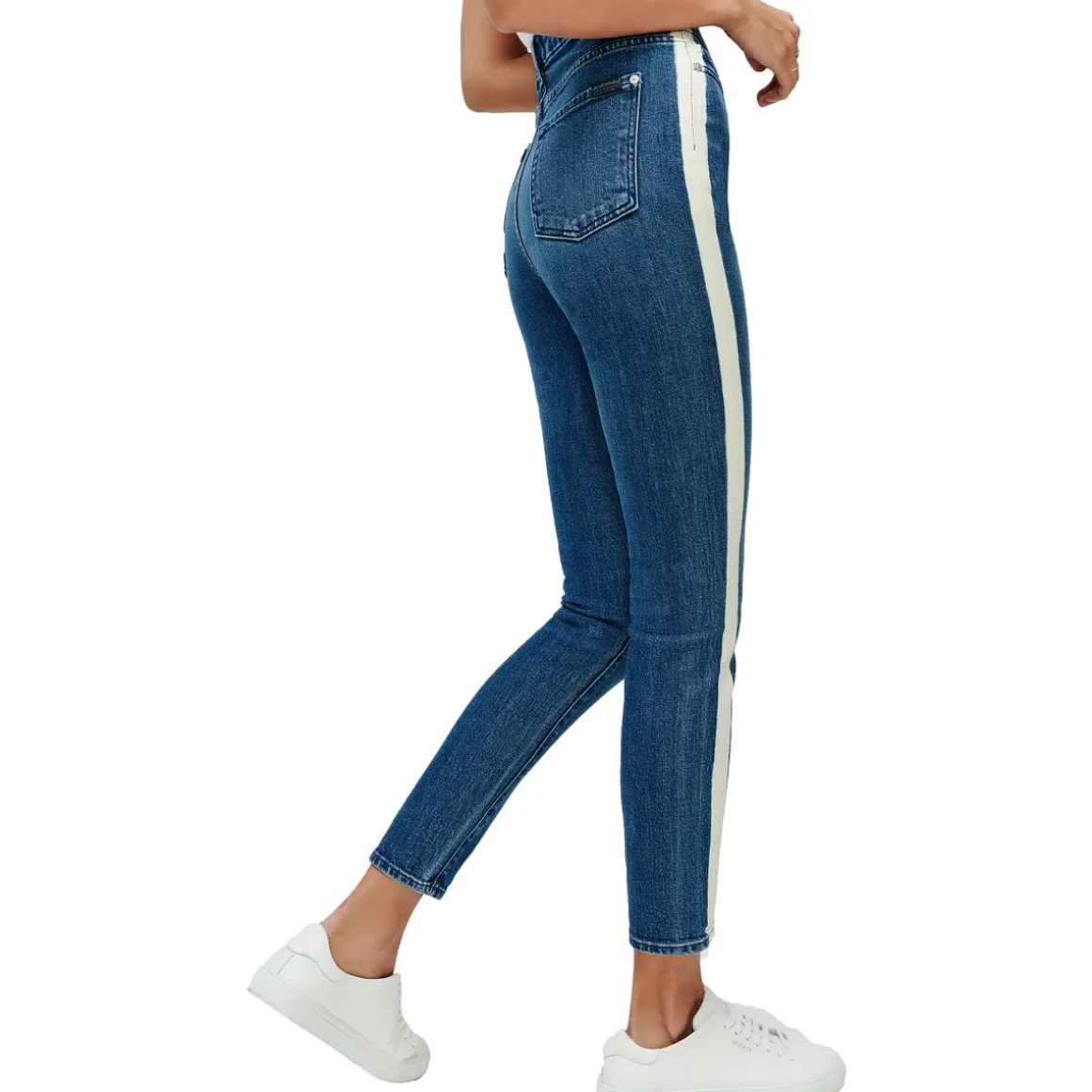 Striped Denim Skinny Jeans