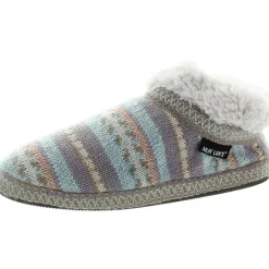 Striped Faux Fur Bootie Slippers