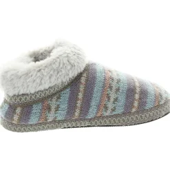 Striped Faux Fur Bootie Slippers