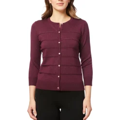 Striped Knit Cardigan Sweater