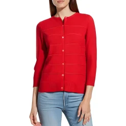 Striped Knit Cardigan Sweater