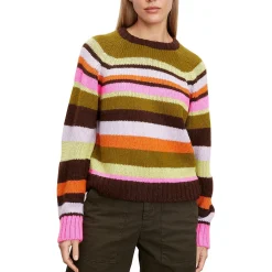 Striped Knit Crewneck Sweater