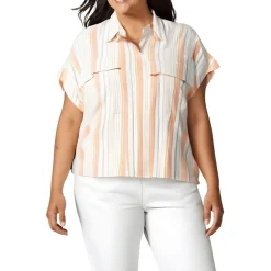 Striped Linen Button-Down Top