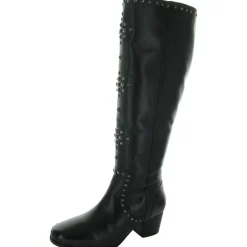 Studded Leather Knee-High Boots