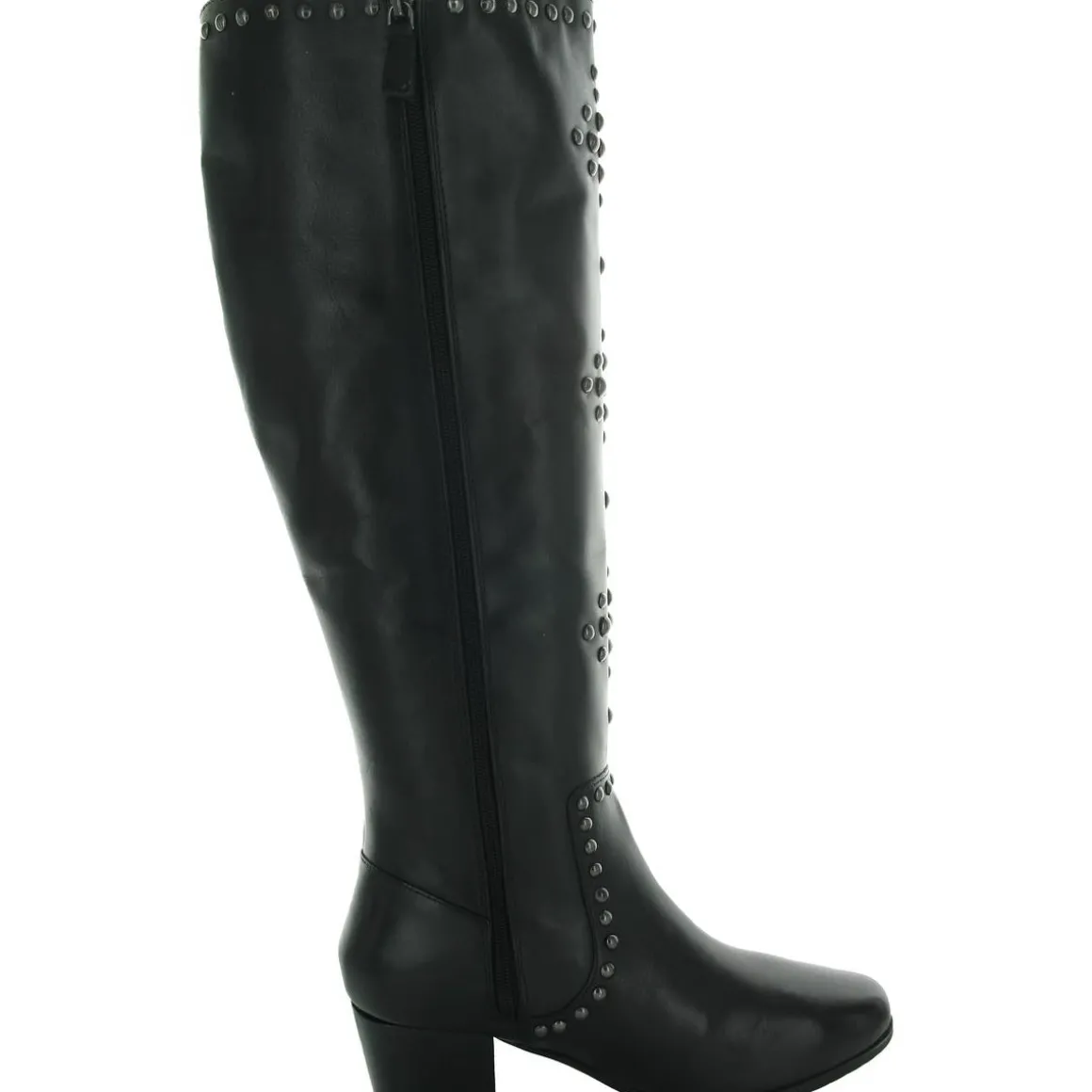 Studded Leather Knee-High Boots