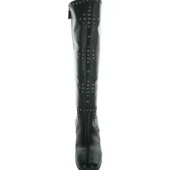 Studded Leather Knee-High Boots