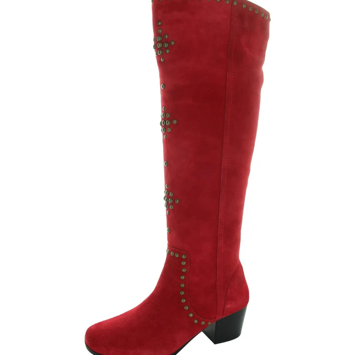 Studded Leather Knee-High Boots