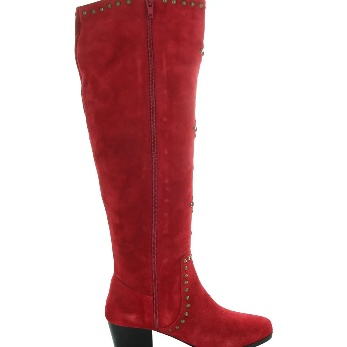 Studded Leather Knee-High Boots