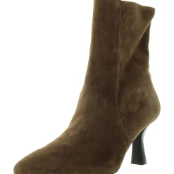 Suede Almond Toe Ankle Boots