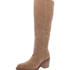 Suede Almond Toe Knee-High Boots
