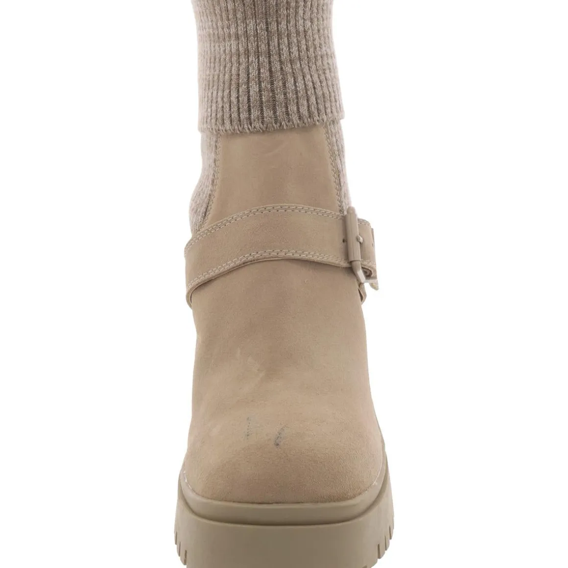 Suede Block Heel Ankle Boots